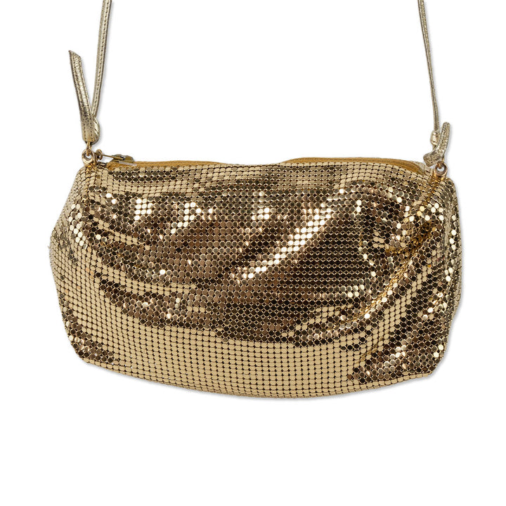 Whitting 
Davis Gold Metal Mesh Crossbody