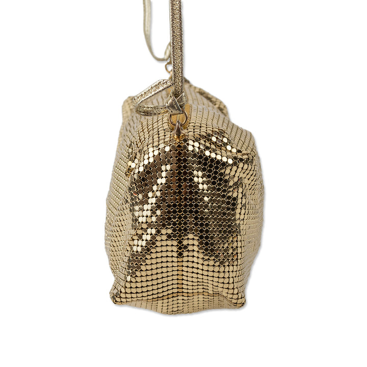 Whitting 
Davis Gold Metal Mesh Crossbody