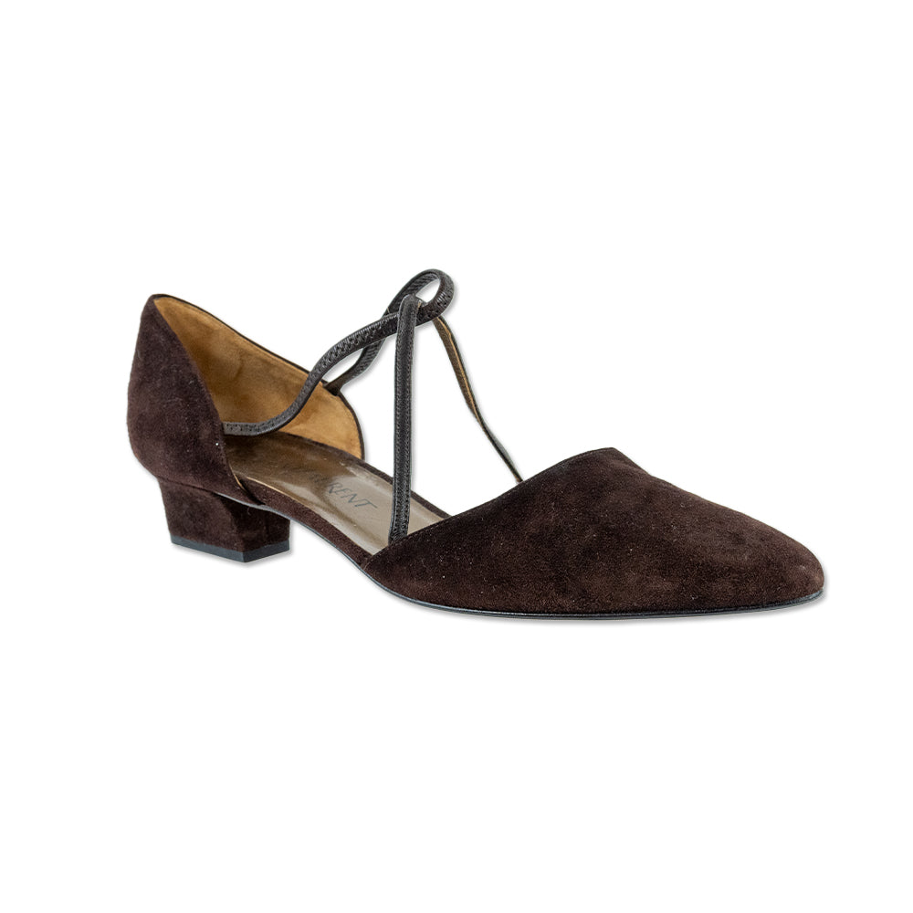 Yves Saint Laurent Brown Suede D
Orsay Pointed Toe Pumps