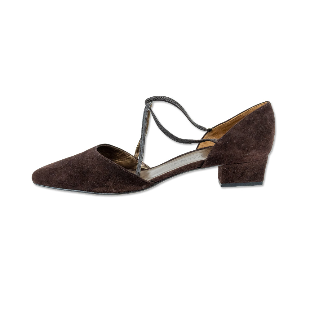 Yves Saint Laurent Brown Suede D
Orsay Pointed Toe Pumps