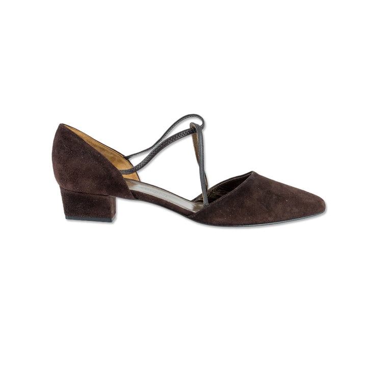 Yves Saint Laurent Brown Suede D
Orsay Pointed Toe Pumps