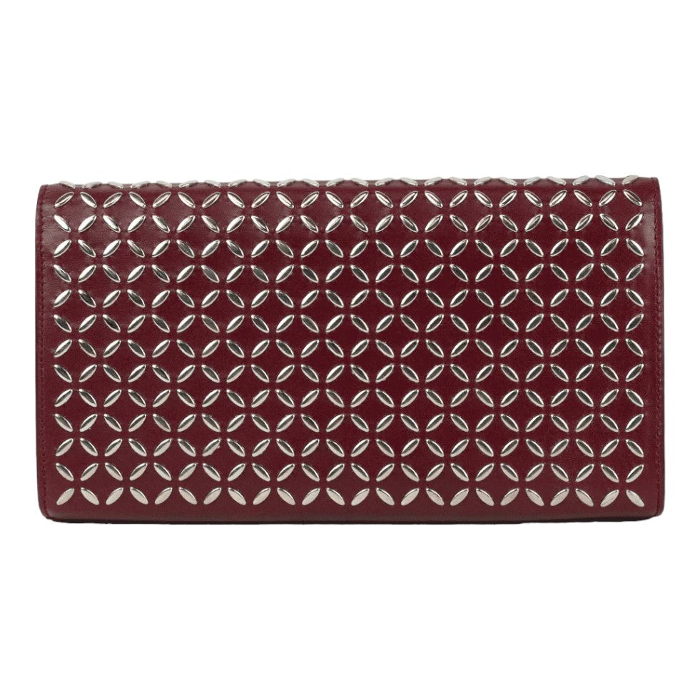 Alaia Red Leather Studded Clutch