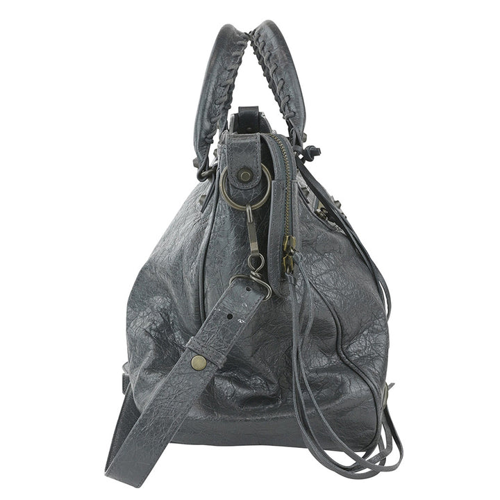 Balenciaga Gray Motorcross Classic Velo Bag