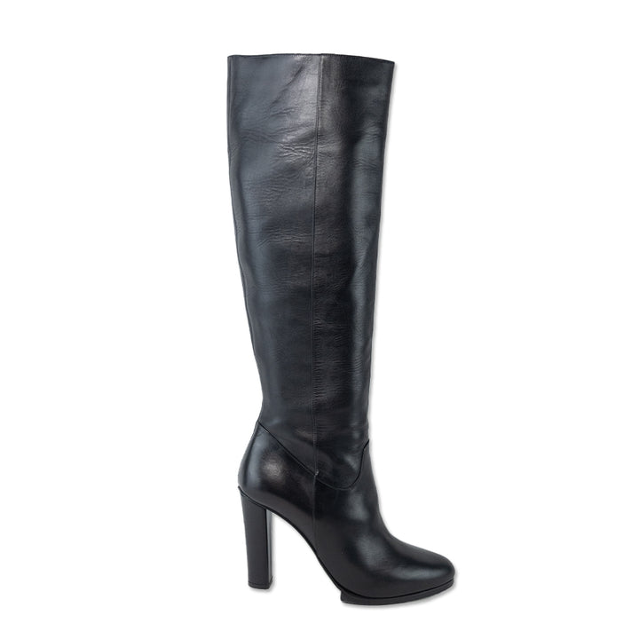 Donald J. Pliner Black Leather Knee High Boots