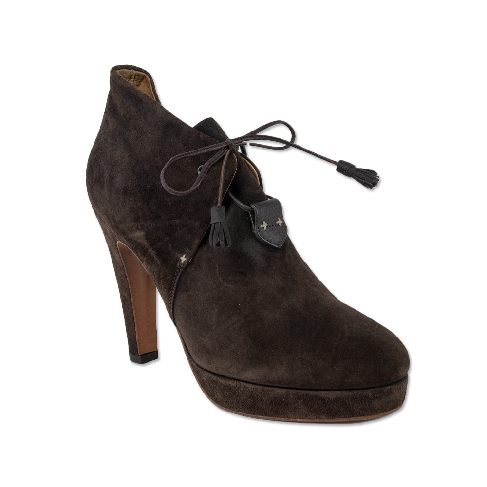 Rag 
Bone Lovell Brown Suede Lace-Up Platform Bootie