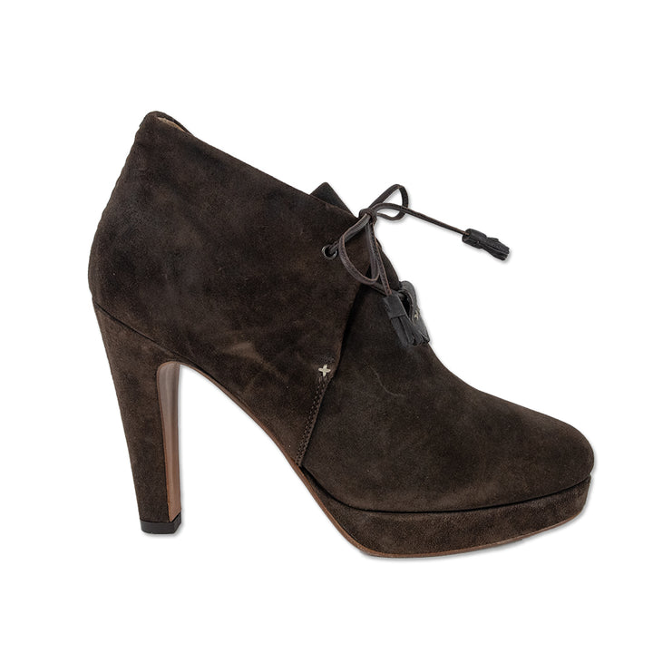 Rag 
Bone Lovell Brown Suede Lace-Up Platform Bootie