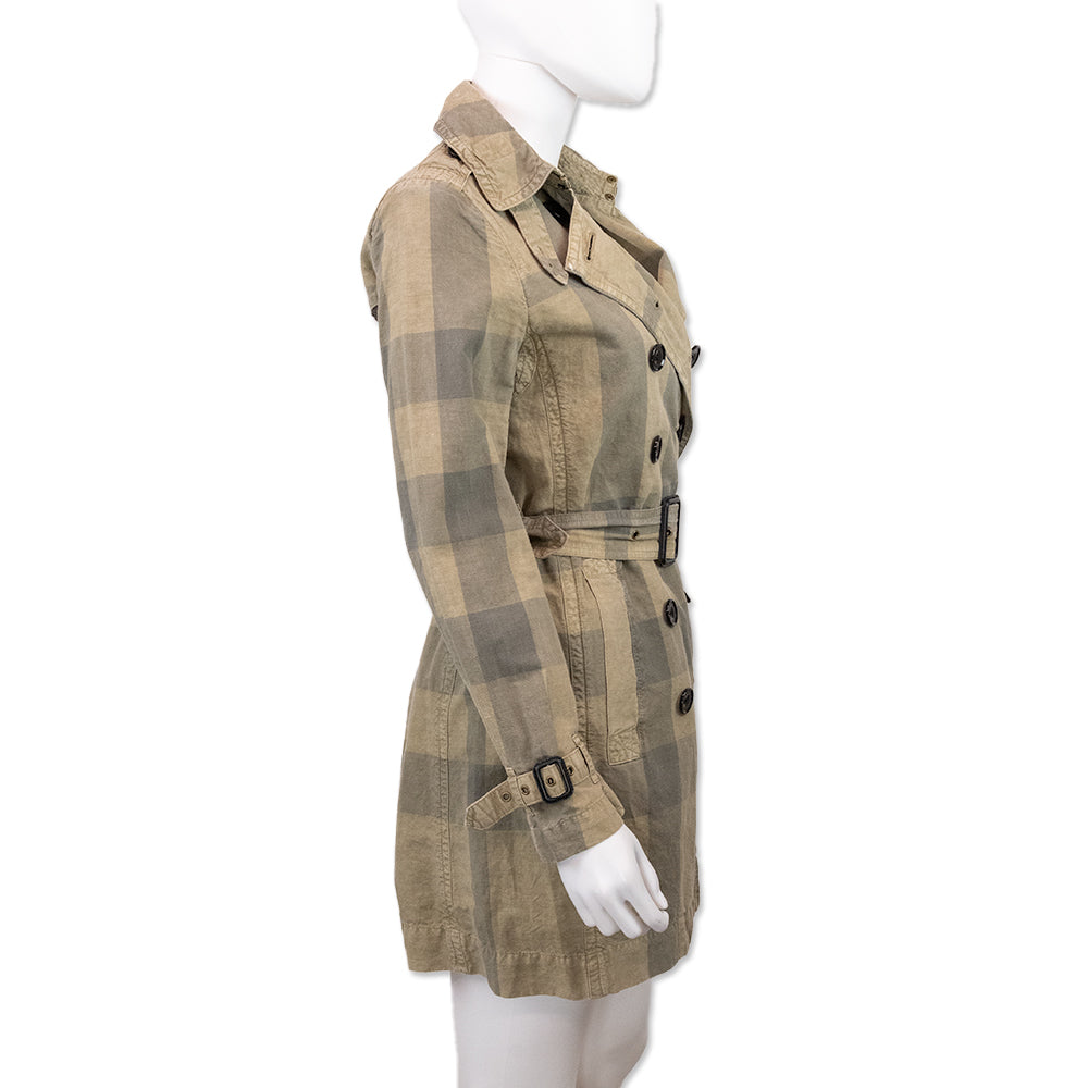 Burberry Brit Tan Lightweight Checkered Jacket