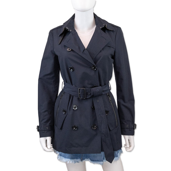 Burberry Brit Navy Belted Trench Coat