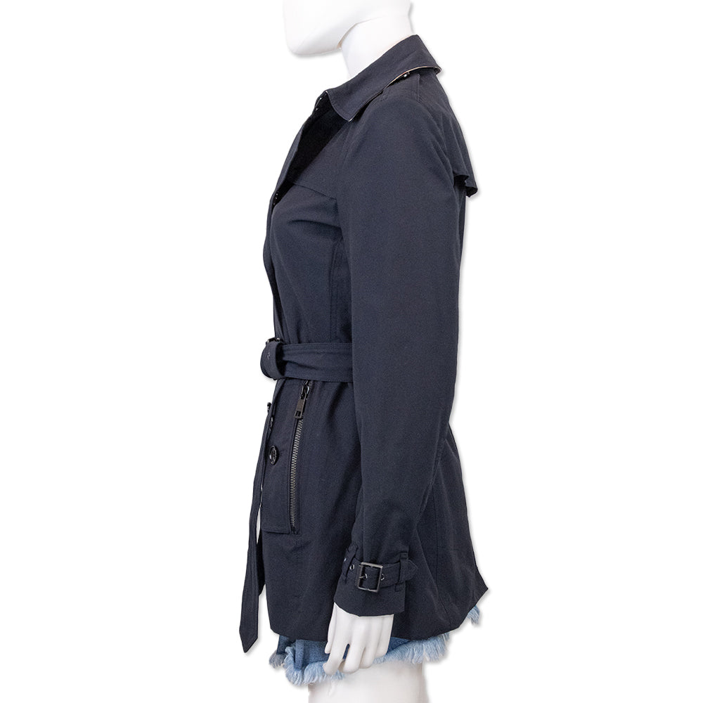 Burberry Brit Navy Belted Trench Coat