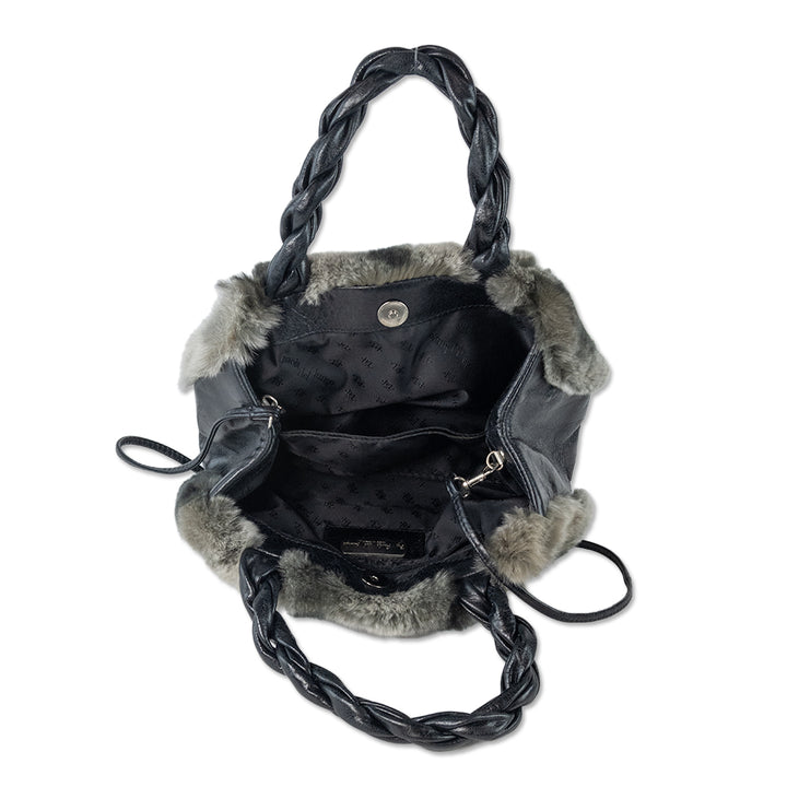 Paola de Lunga Grey Chinchilla Fur Convertible Bag