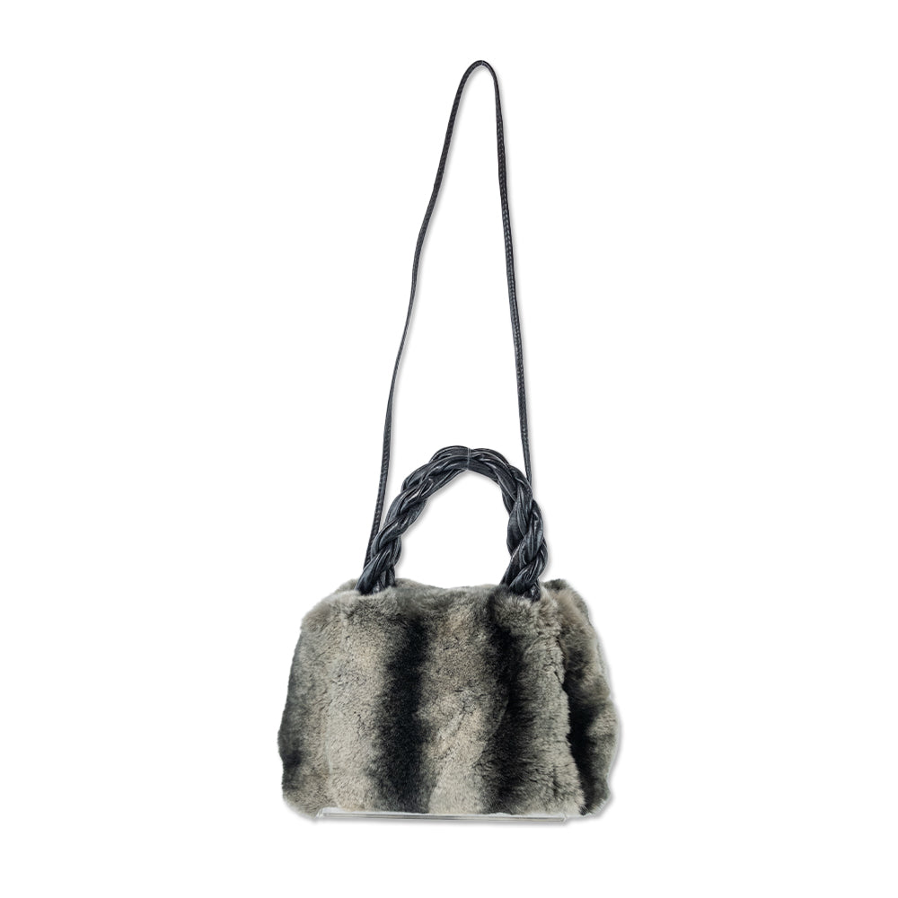 Paola de Lunga Grey Chinchilla Fur Convertible Bag