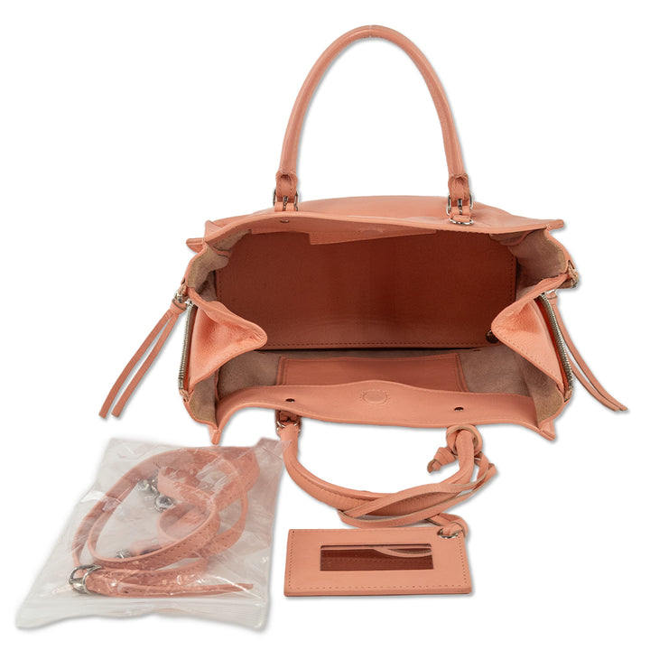 Balenciaga Peach Calfskin Leather Papier A4 Mini Tote