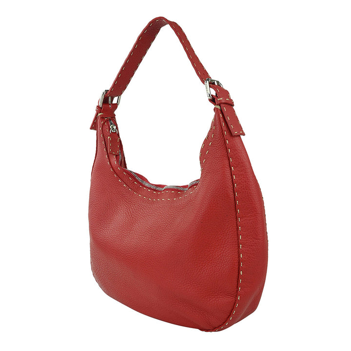 Fendi Vintage Red Hobo Shoulder Bag