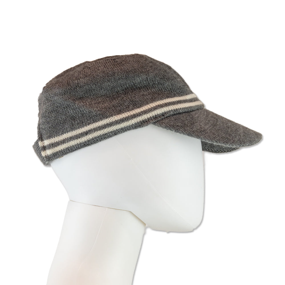 Lanvin Sport Grey Striped Knit Cap