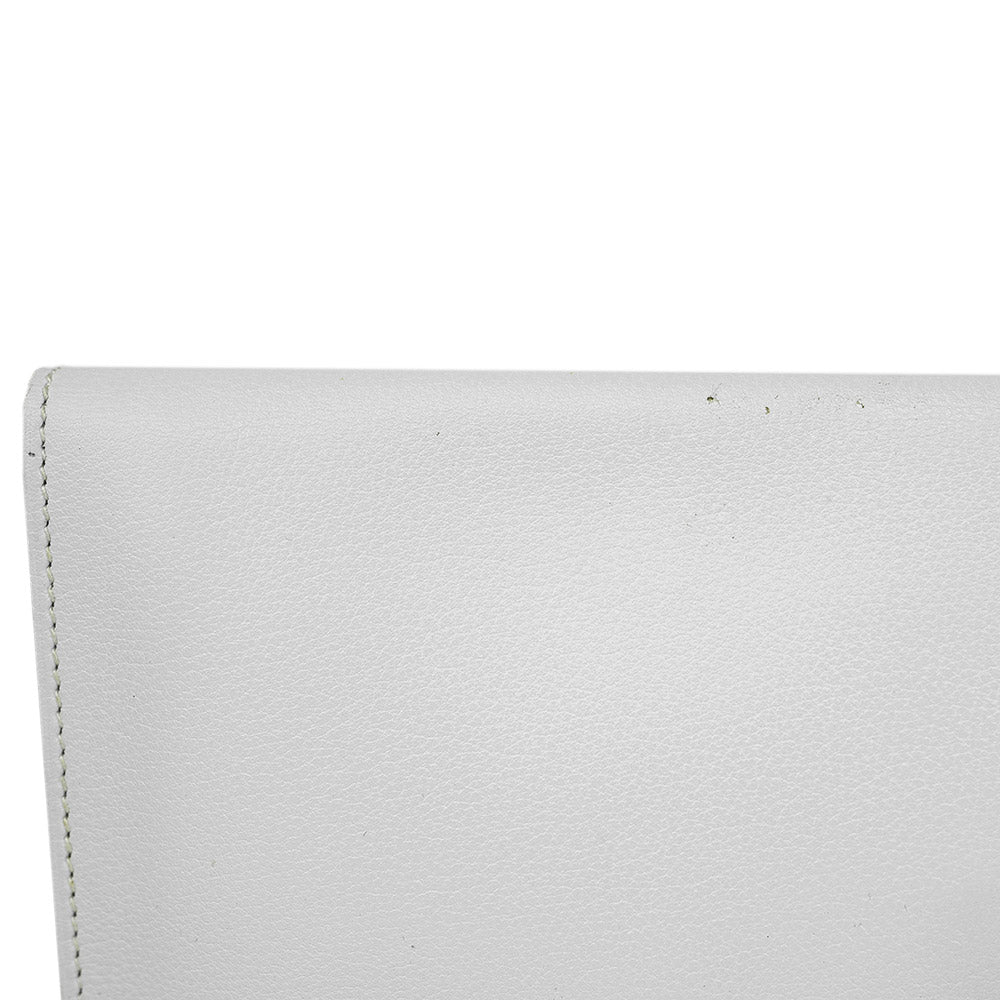 Hermès White Leather Gulliver Rio Clutch