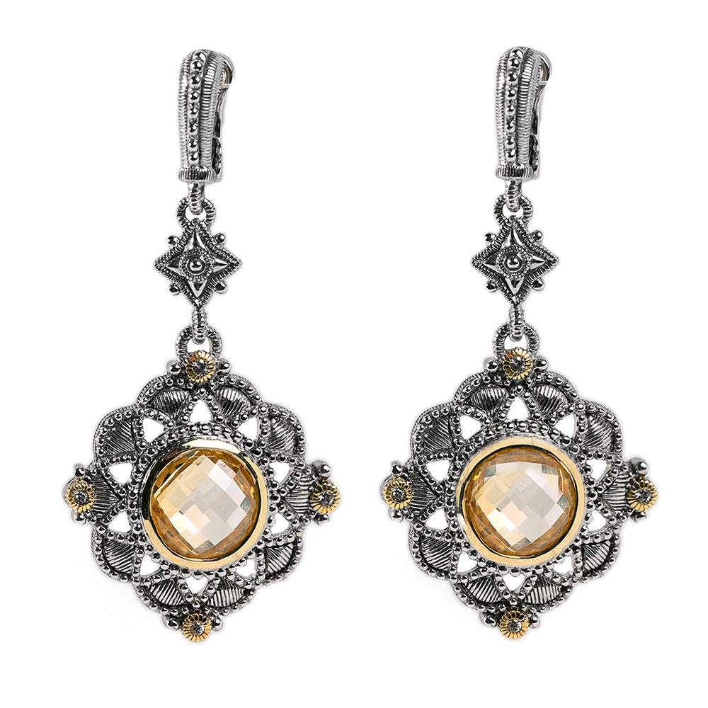 Judith Ripka Sterling 
Canary Crystal Drop Earrings