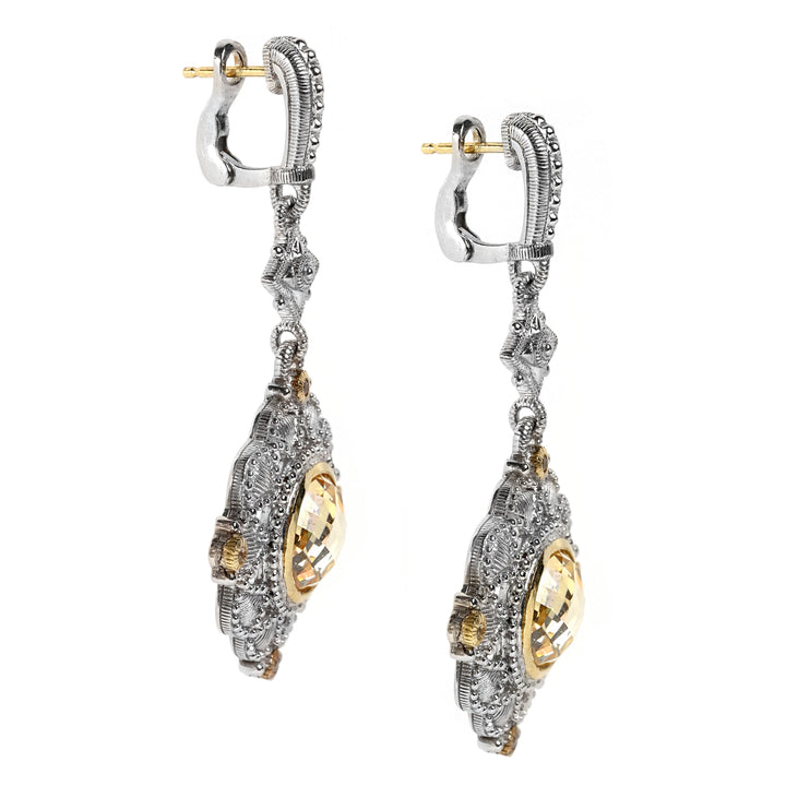 Judith Ripka Sterling 
Canary Crystal Drop Earrings