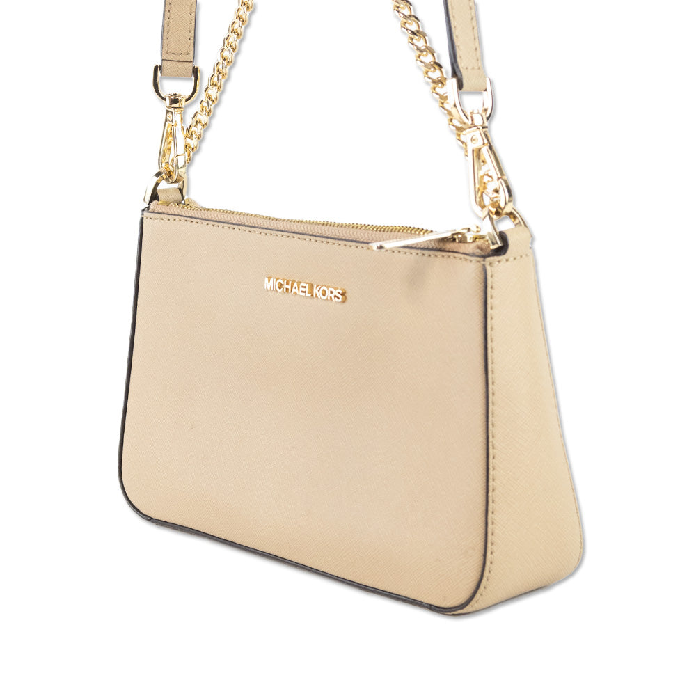 Michael Kors Beige Leather Crossbody Bag