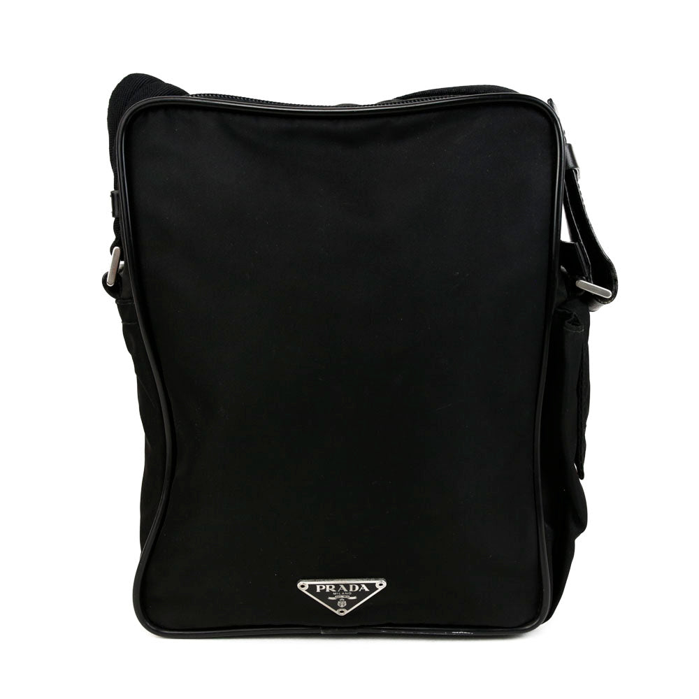 Prada Black Tessuto Nylon Vintage Small Messenger Bag