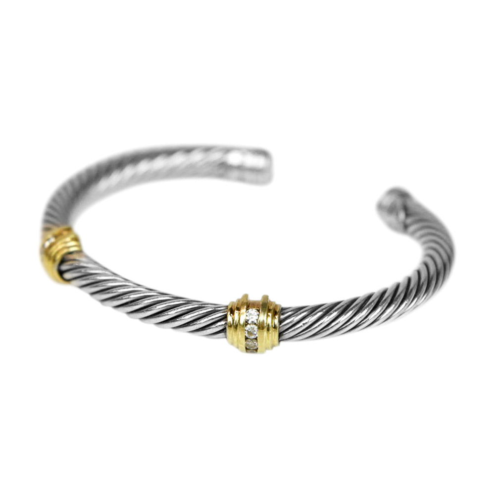 David Yurman Diamond Station Cuff Bracelet