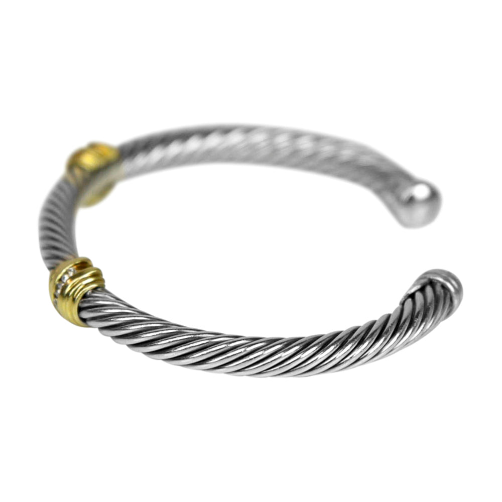 David Yurman Diamond Station Cuff Bracelet