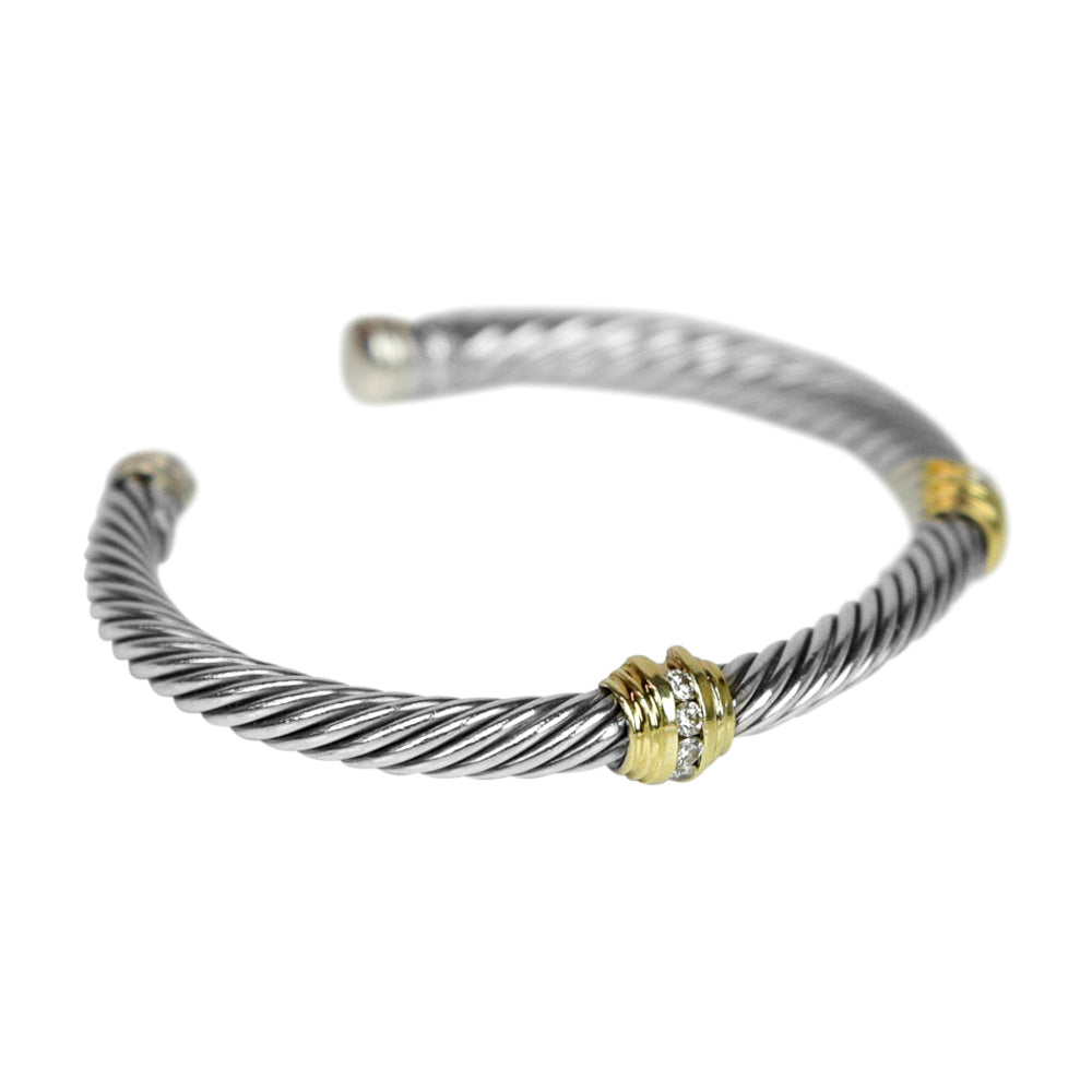 David Yurman Diamond Station Cuff Bracelet