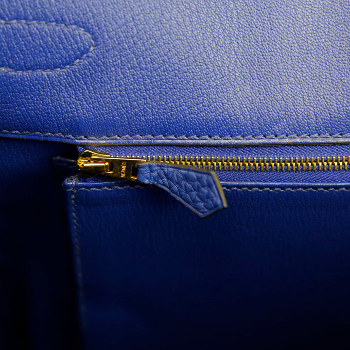 Hermès Blue Clemence Leather Birkin 35