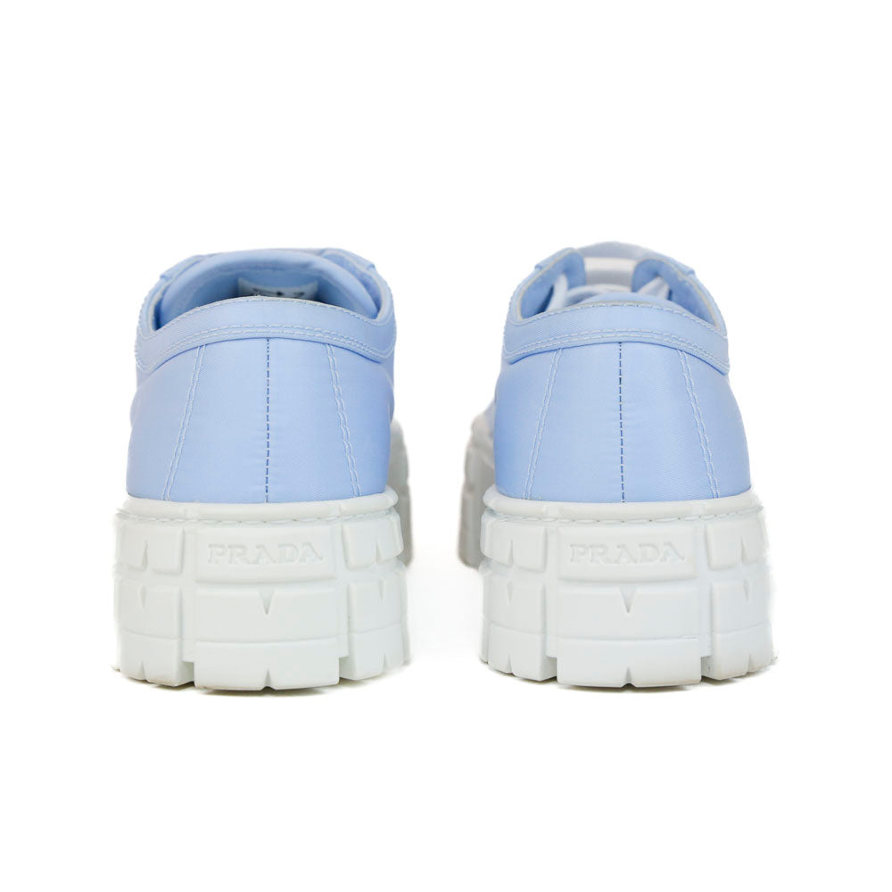 Prada Baby Blue Double Wheel Nylon Gabardine Platform Sneakers