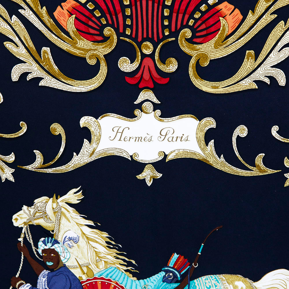 Hermès Cheval Turc Vintage Printed Silk Scarf