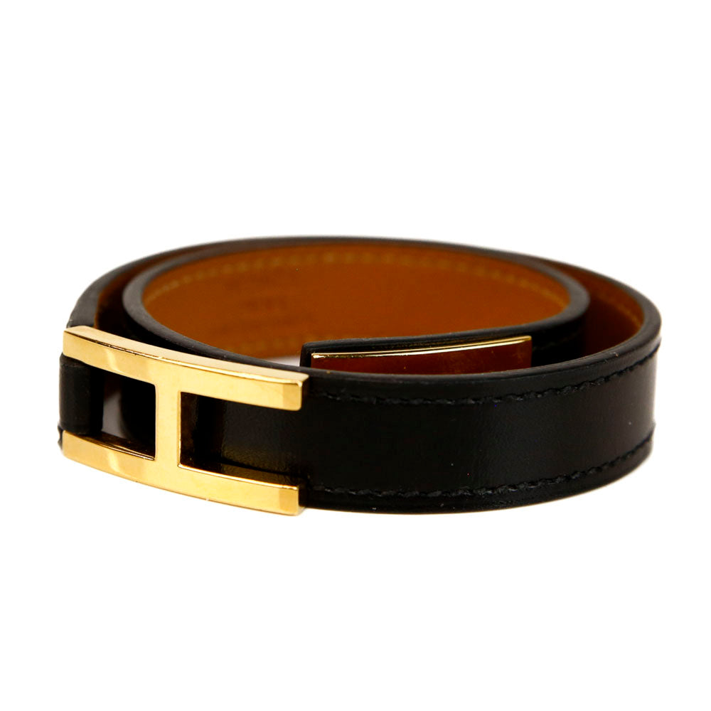 Hermès Drag Leather Double Tour Bracelet