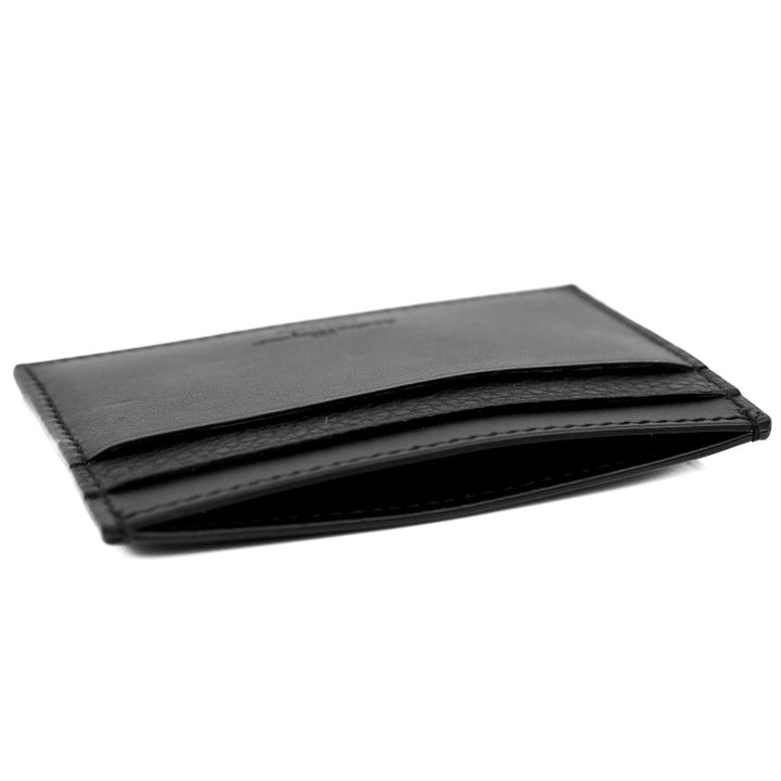 Salvatore Ferragamo Black Leather Gancini Card Holder