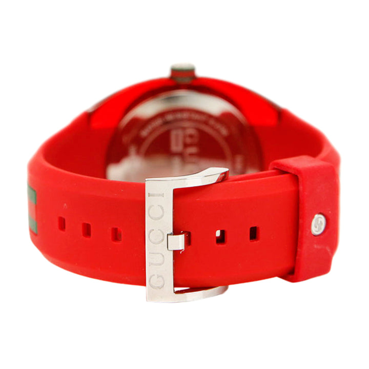 Gucci Stainless Steel 
Red Rubber SYNC Watch