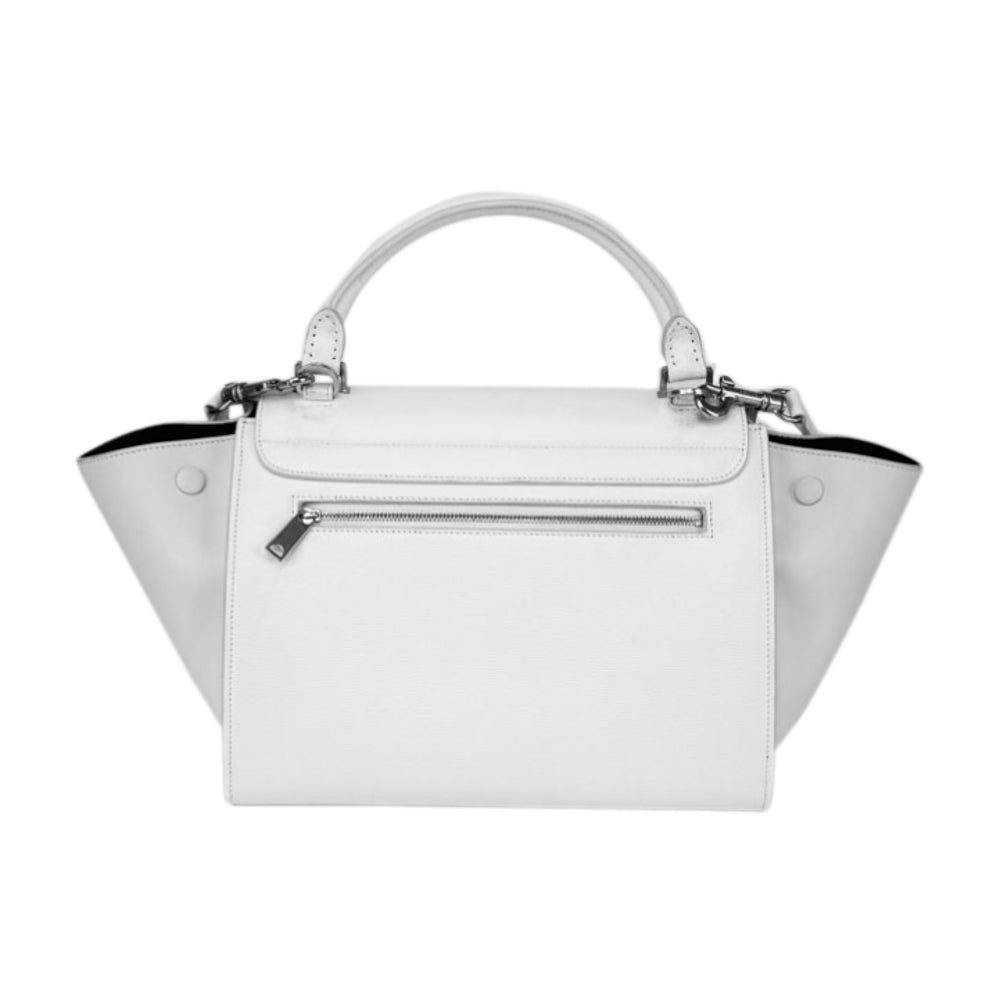 Celine White Leather Small Trapeze Bag