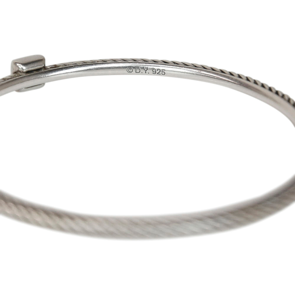 David Yurman Confetti Cable Classics Diamond 
Sterling Silver Bangle Bracelet