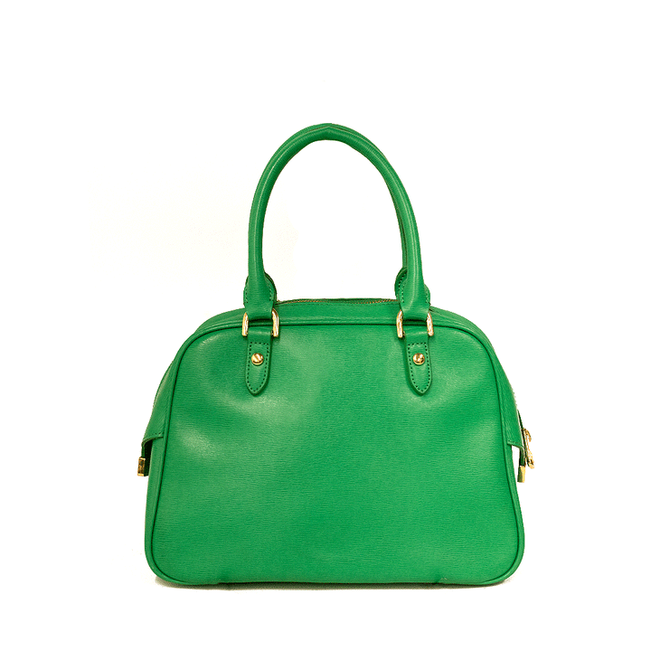 Lauren Ralph Lauren Green Leather Top Handle Bag