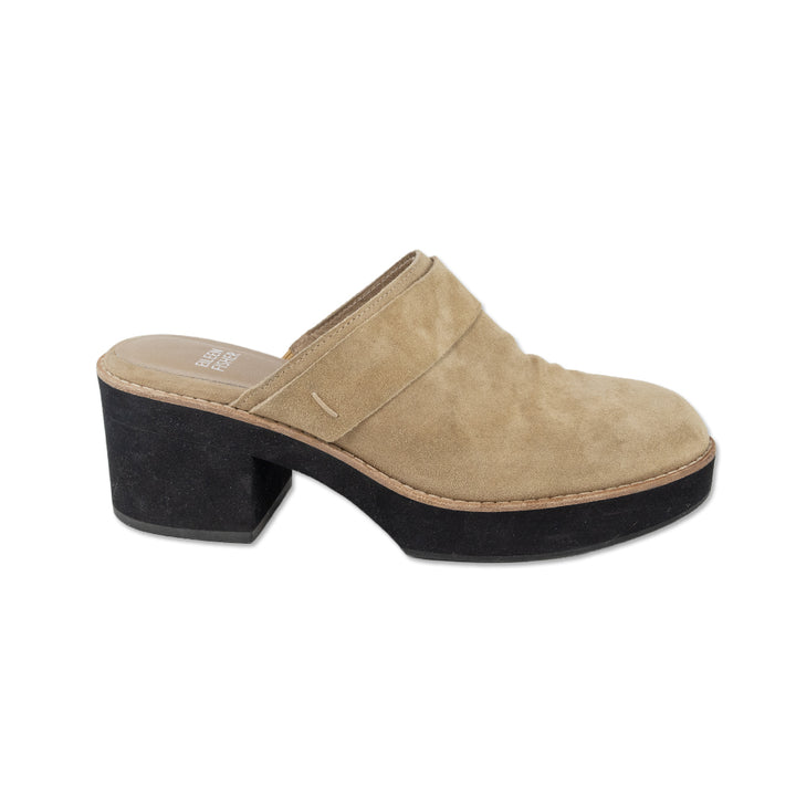 Eileen Fisher Hiya Beige Suede Platform Mules