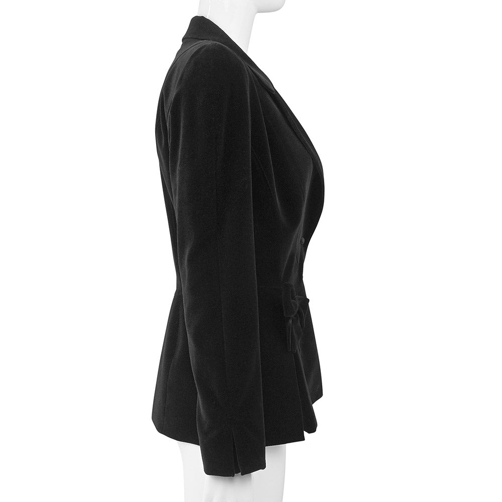 Thierry Mugler Vintage Black Velvet Bow Blazer