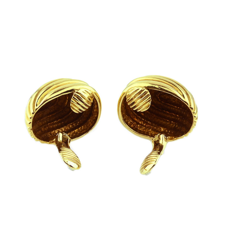 Tiffany 
Co. Vintage 18 KT Gold Sculpted Clip On Earrings