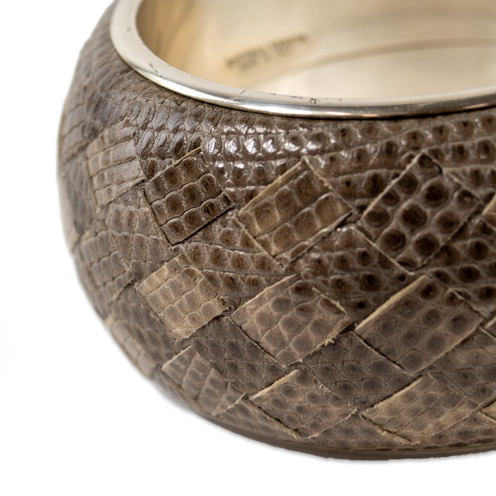 Bottega Veneta Snakeskin Large Bangle