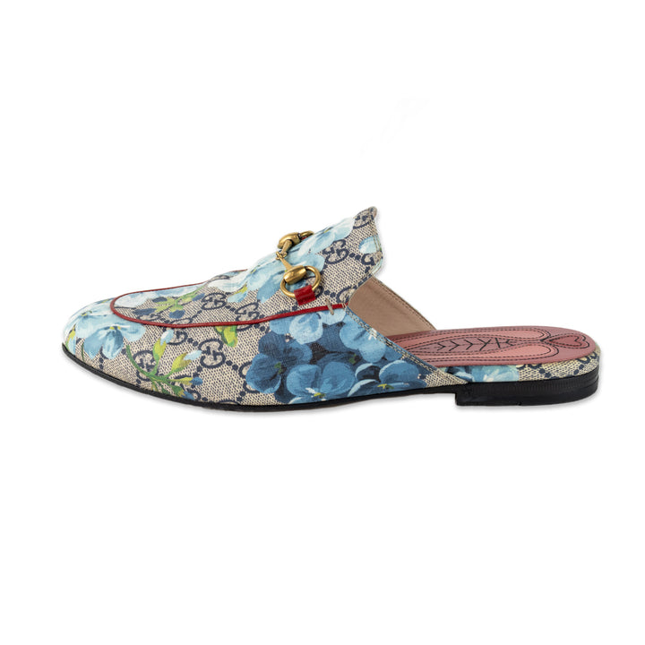 Gucci Supreme Blooms Canvas Princetown Mules