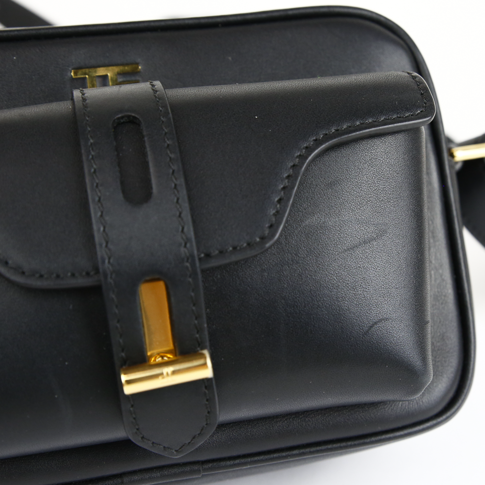 Tom Ford Hollywood Black Leather T-Twist Camera Bag