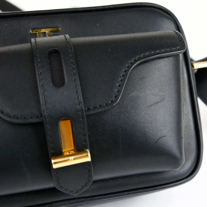 Tom Ford Hollywood Black Leather T-Twist Camera Bag