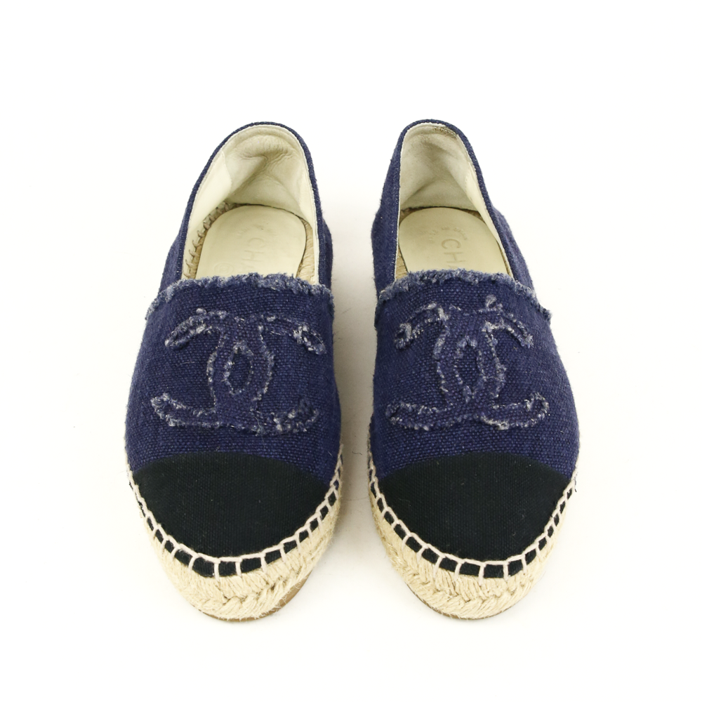 Chanel Blue Canvas CC Espadrilles