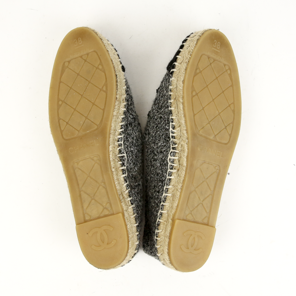 Chanel Gray Wool CC Espadrilles