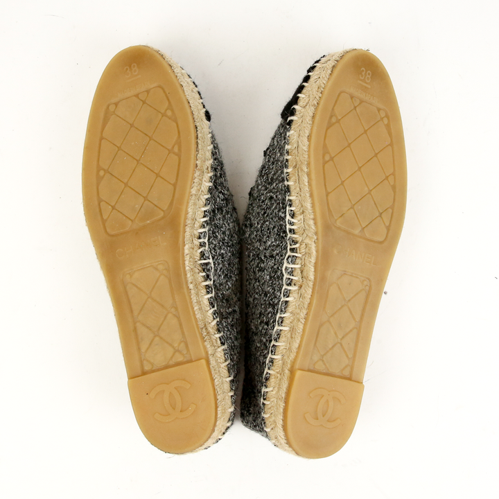 Chanel Gray Wool CC Espadrilles