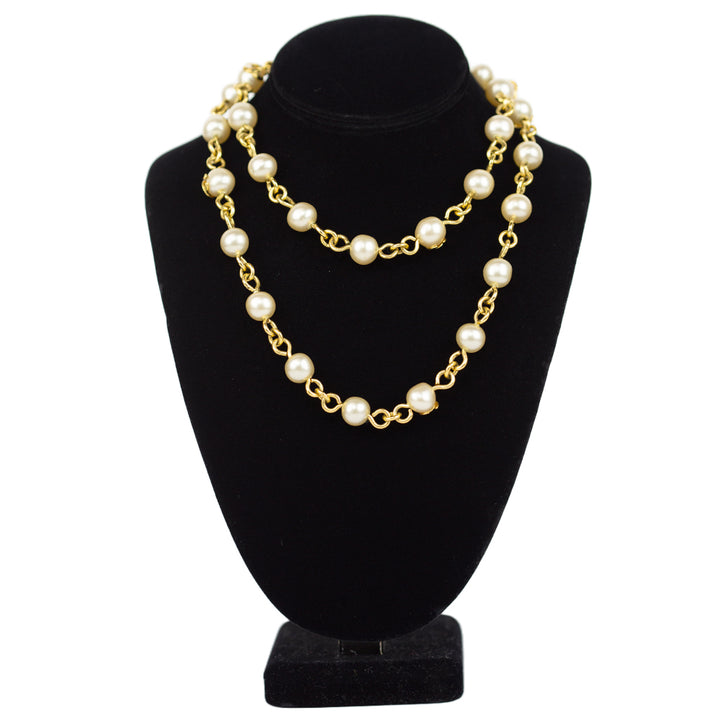 Chanel Vintage Gold 
Pearl Toggle Necklace