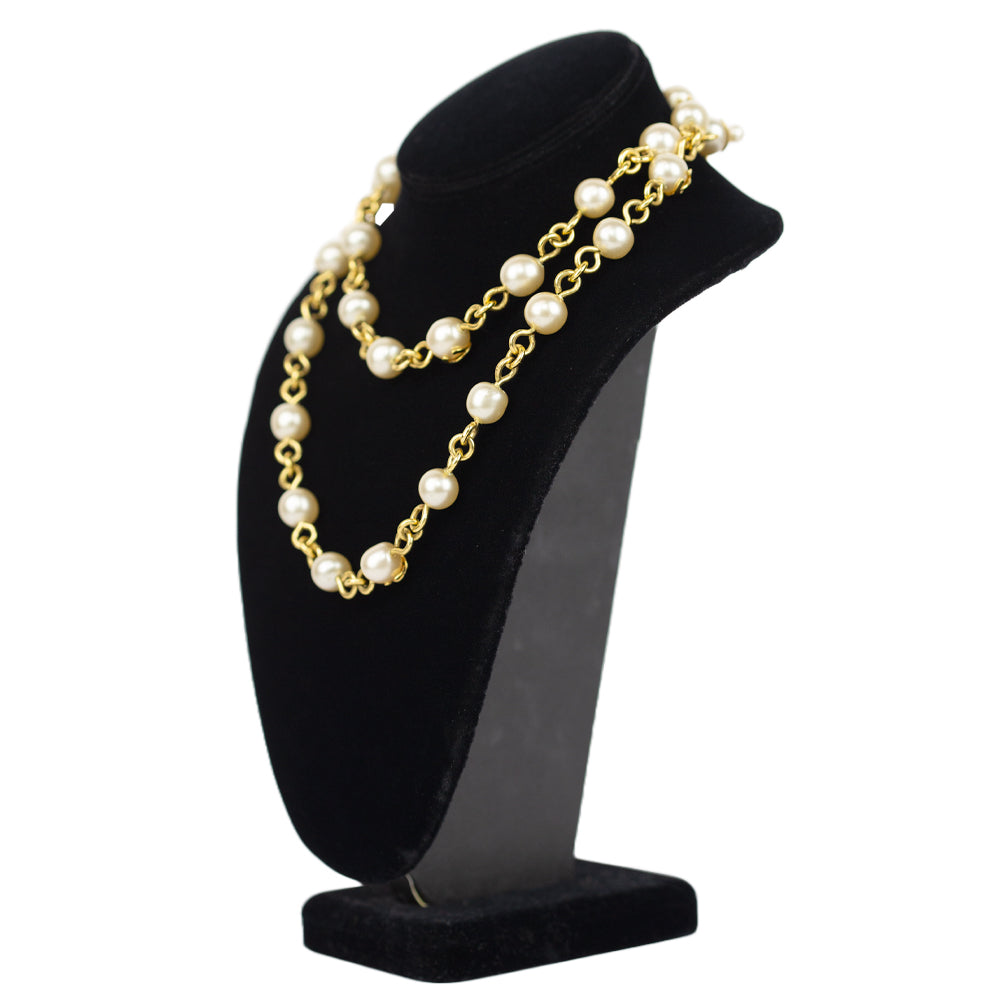 Chanel Vintage Gold 
Pearl Toggle Necklace