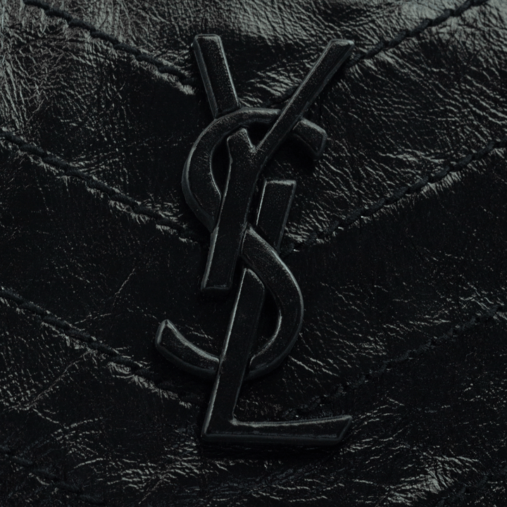 Saint Laurent Niki Medium in Crinkled Vintage Black Leather