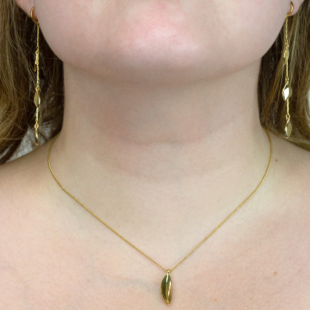 Jenny Bird Studio Pendant Gold Curb Chain Necklace