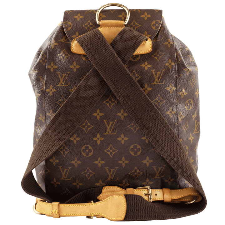 back view of Louis Vuitton Vintage Montsouris GM Coated Canvas Backpack